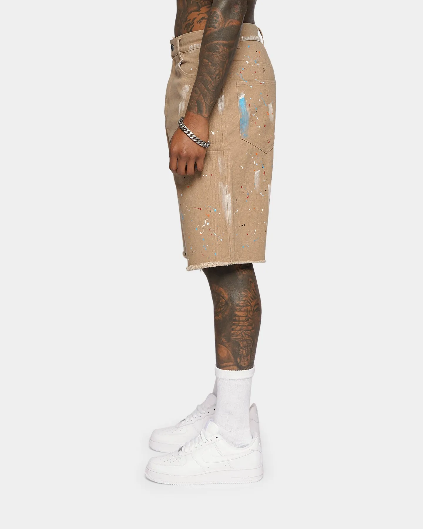 XXIII Cent Splatter Effect Shorts Beige