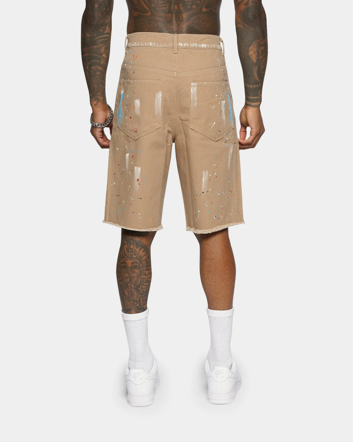 XXIII Cent Splatter Effect Shorts Beige