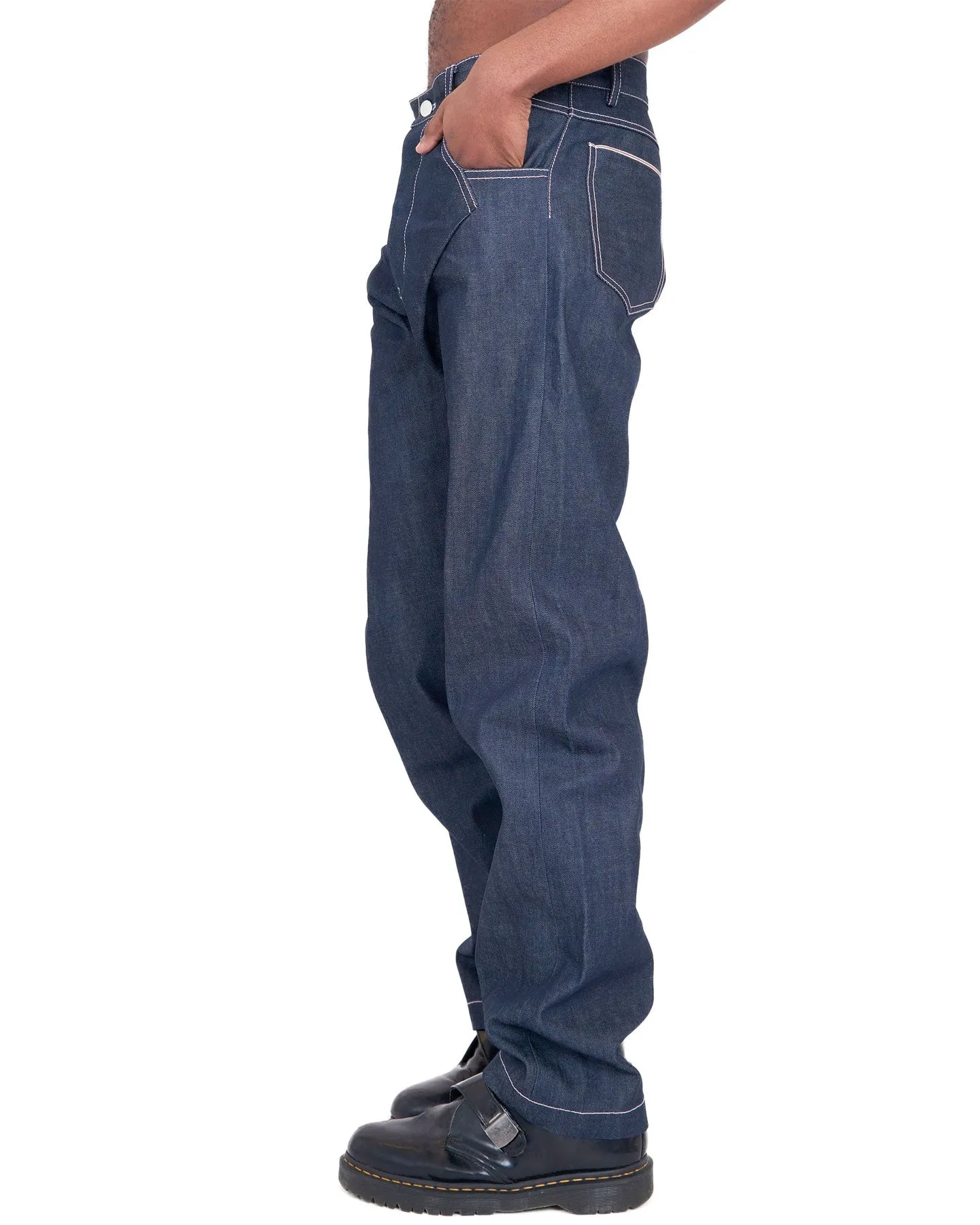 YEF TWISTED DENIM TROUSERS